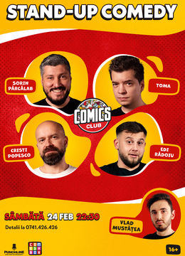 Stand-up cu Sorin, Toma, Popesco și Edi la ComicsClub!