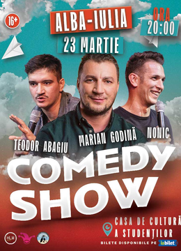 Alba Iulia: Show de comedie cu Marian Godină, Bogdan Nonic și Teodor Abagiu