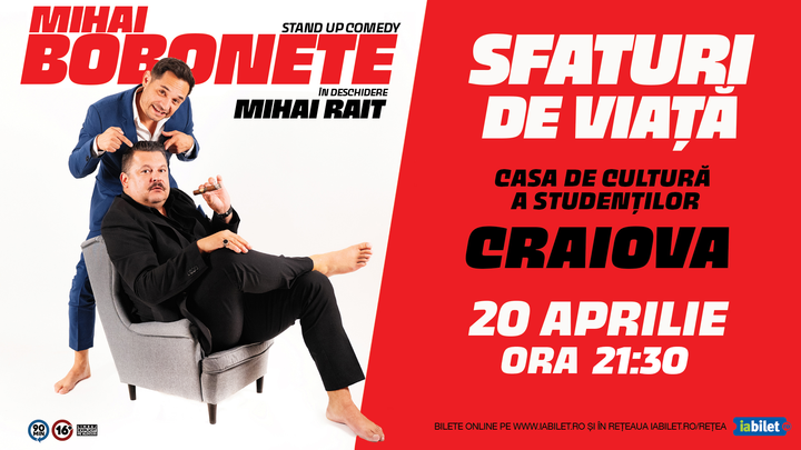 Craiova: Stand up comedy cu Mihai Bobonete - Sfaturi de Viață Show 2