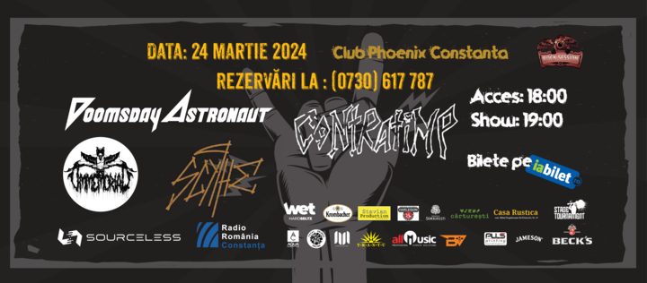 Constanta: Concert Doomsday Astronaut, Contratimp, Immemorial, Scythe