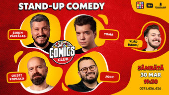 Stand-up cu Cristi, Toma, Sorin și John la ComicsClub!