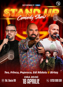 Stand Up Comedy cu Teo, Frînculescu, Cristi Popesco, Edi Rădoiu & Dan Birtaș la Club 99