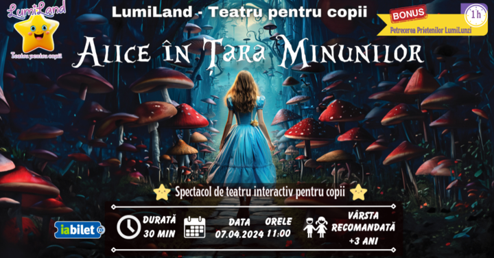 Alice în Țara Minunilor - Spectacol de teatru Interactiv
