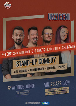 Urziceni: Stand Up Comedy cu Mocanu, Andrei Garici, Bodonea & Pripici
