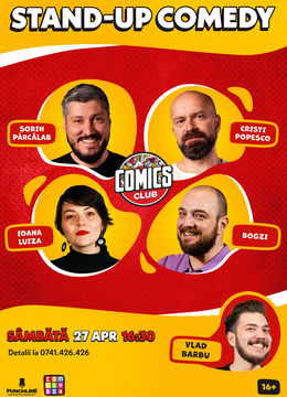 Stand-up cu Sorin, Cristi, Ioana Luiza și Bogzi la ComicsClub!