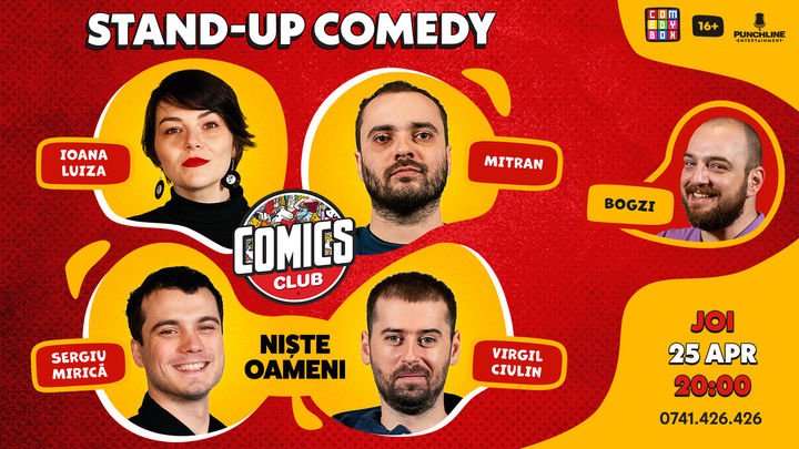 Stand-up cu Mirică, Mitran, Virgil și Ioana Luiza la ComicsClub!