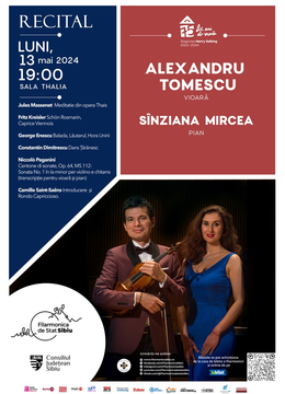 Sibiu: Bijuterii muzicale cu Alexandru Tomescu & Sînziana Mircea
