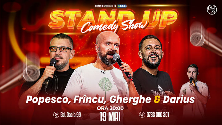 Stand Up Comedy cu Cristi Popesco, Frînculescu, Gherghe - Darius Grigorie la Club 99