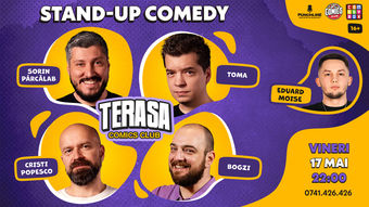 Stand-up cu Sorin, Toma, Popesco și Bogzi pe Terasa ComicsClub!