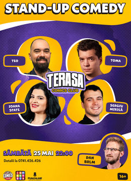 Stand-up cu Teo, Toma, Ioana State și Mirică pe Terasa ComicsClub!