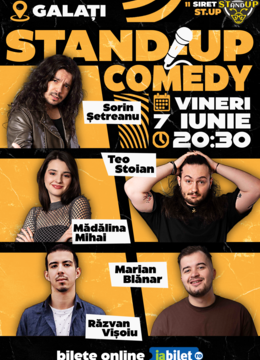Galați: Stand-Up Comedy cu Șetreanu, Mădălina, Vișoiu, Stoian și Blănar - Alții la Început