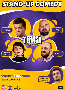Stand-up cu Toma, Vio, Ioana Luiza și Bogzi pe Terasa ComicsClub!