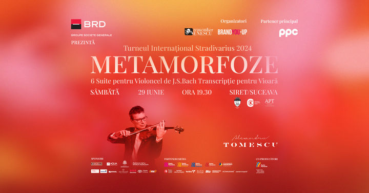 Siret: Concert METAMORFOZE - susținut de violonistul Alexandru Tomescu