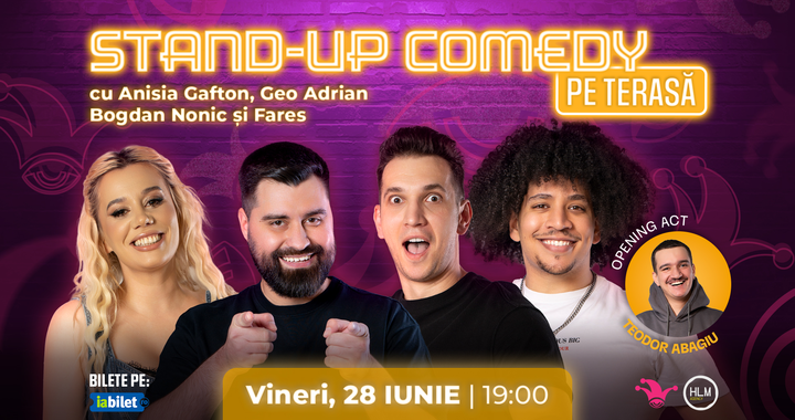 The Fool: Stand-up comedy pe terasă cu Geo Adrian, Anisia Gafton, Bogdan Nonic și Fares