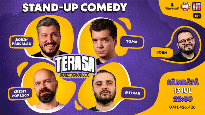 Stand-up cu Sorin, Toma, Popesco și Mitran pe Terasa ComicsClub!