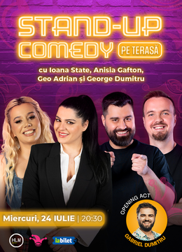 The Fool: Stand-up comedy pe terasă cu Ioana State, Geo Adrian, Anisia Gafton și George Dumitru