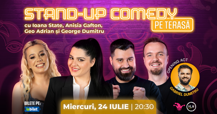 The Fool: Stand-up comedy pe terasă cu Ioana State, Geo Adrian, Anisia Gafton și George Dumitru