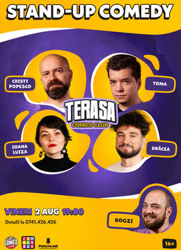 Stand-up cu Toma, Cristi, Ioana Luiza și Drăcea pe Terasa ComicsClub!