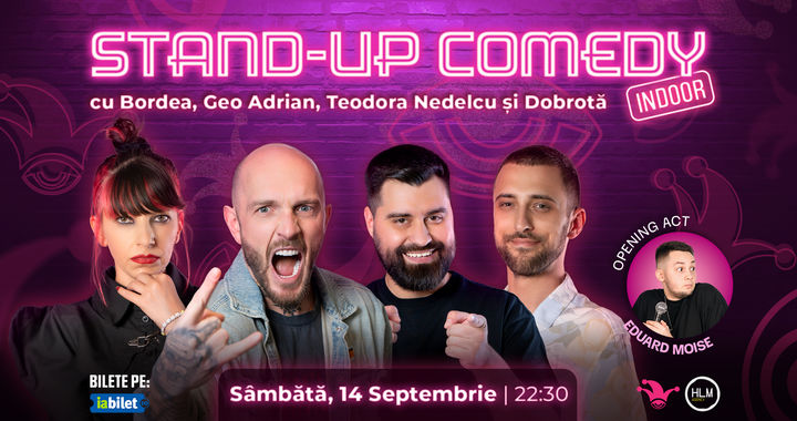 The Fool: Stand-up comedy pe terasă cu Bordea, Geo Adrian, Alex Dobrotă și Teodora Nedelcu