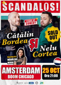 AMSTERDAM: Stand-up Comedy cu Bordea, Cortea si Madalina Mihai - ORA 21:00