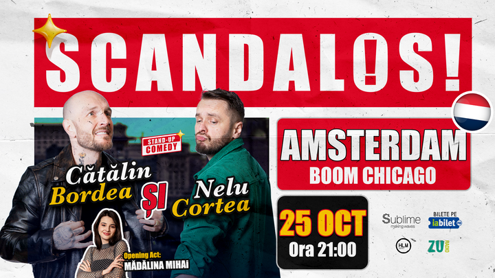 Amsterdam: Stand-up Comedy cu Bordea, Cortea si Madalina Mihai - ORA 21:00