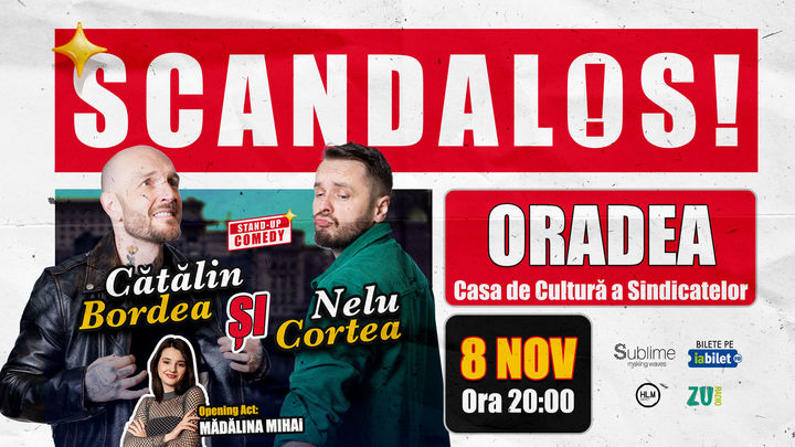 ORADEA: Stand-up Comedy cu Bordea, Cortea si Madalina Mihai