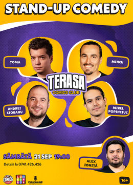 Stand-up cu Toma, Mincu, Mirel și Ciobanu pe Terasa ComicsClub!