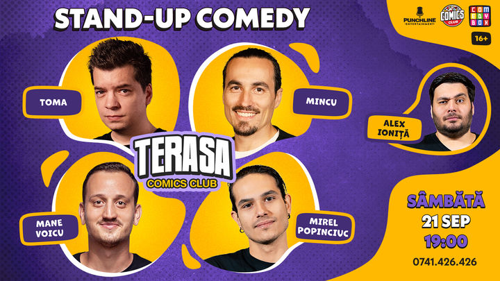 Stand-up cu Toma, Mincu, Mane Voicu și Popinciuc pe Terasa ComicsClub!