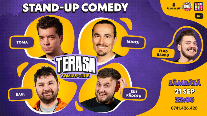 Stand-up cu Toma, Mincu, Raul și Edi pe Terasa ComicsClub!