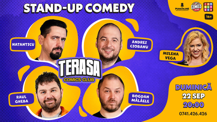 Stand-up cu Ciobanu, Raul, Natanticu și Mălăele pe Terasa ComicsClub!