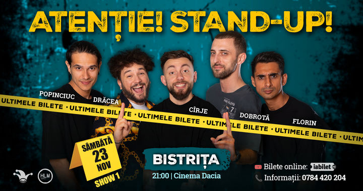 Bistrița: Stand-up comedy cu Drăcea, Cîrje, Dobrotă, Popinciuc si Florin