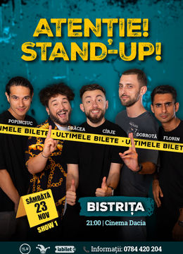 Bistrița: Stand-up comedy cu Drăcea, Cîrje, Dobrotă, Popinciuc si Florin