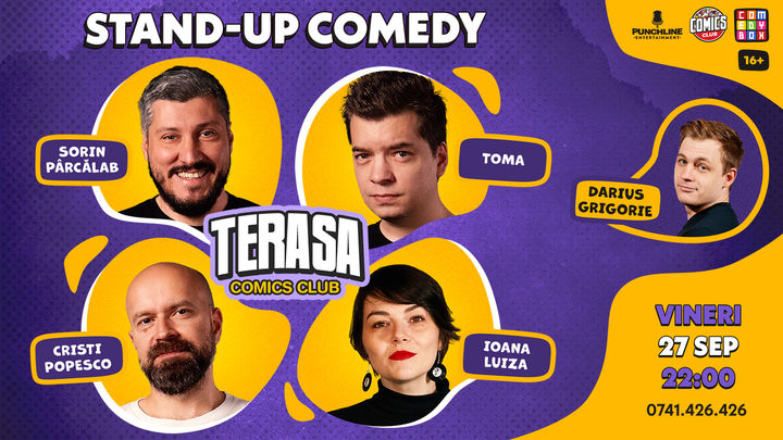 Stand-up cu Sorin, Toma, Cristi și Luiza pe Terasa ComicsClub!