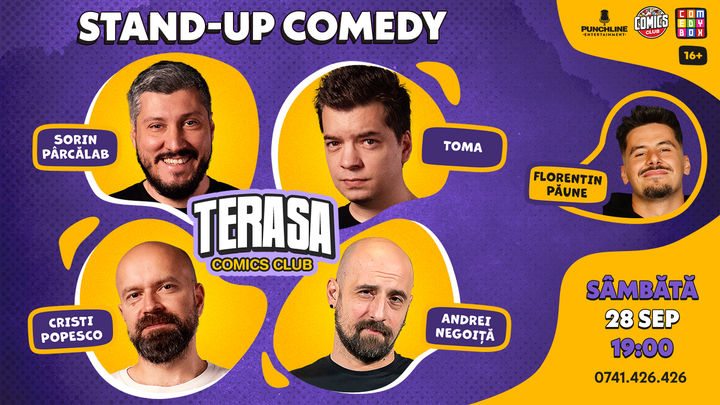 Stand-up cu Sorin, Toma, Cristi și Negoiță pe Terasa ComicsClub!