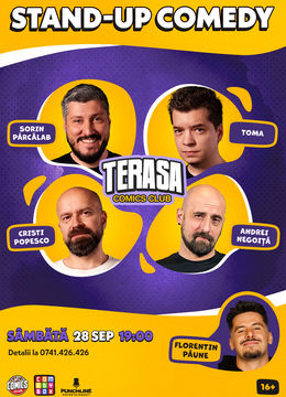 Stand-up cu Sorin, Toma, Cristi și Negoiță pe Terasa ComicsClub!