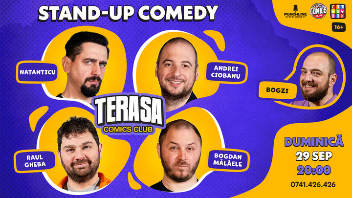 Stand-up cu Raul, Natanticu, Ciobanu și Mălăele pe Terasa ComicsClub!