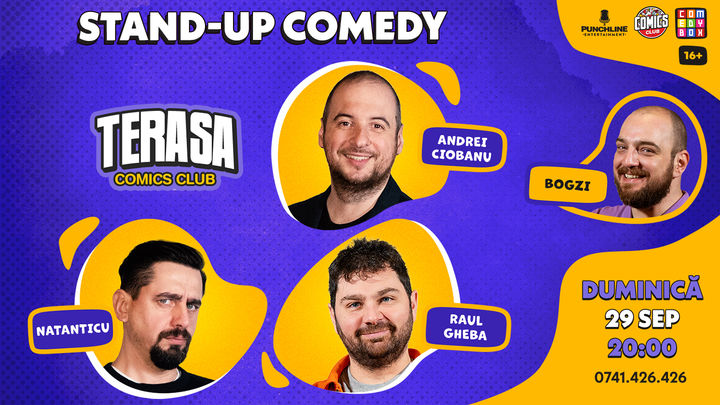 Stand-up cu Raul, Natanticu, Ciobanu și Mălăele pe Terasa ComicsClub!