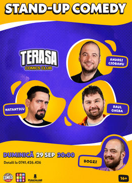 Stand-up cu Raul, Natanticu, Ciobanu și Mălăele pe Terasa ComicsClub!