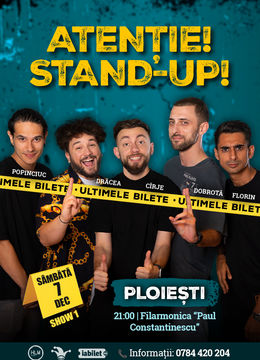 Ploiești : Stand-up comedy cu Drăcea, Cîrje, Florin, Dobrotă și Popinciuc