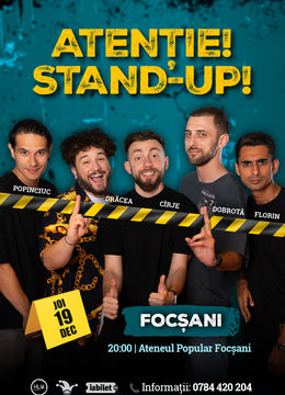 Focșani: Stand-up comedy cu Drăcea, Cîrje, Florin, Dobrotă și Popinciuc