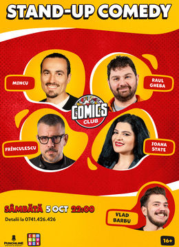 Stand-up cu Mincu, Frînculescu, Ioana State și Raul la ComicsClub!