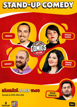 Stand-up cu Mincu, Ioana Luiza, Bogzi și Ioana State la ComicsClub!