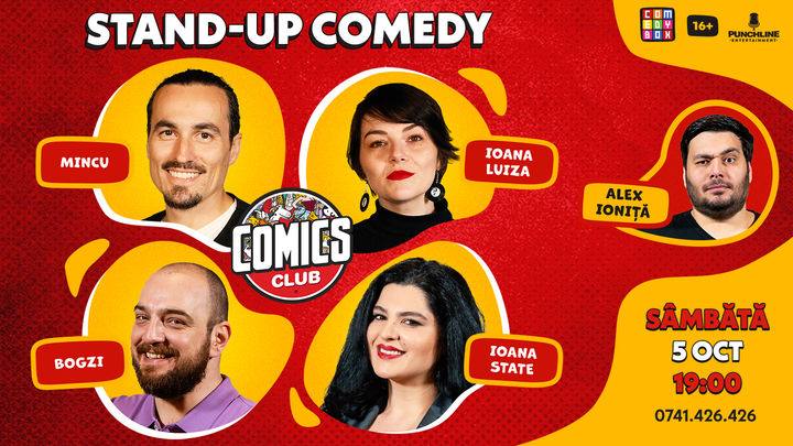 Stand-up cu Mincu, Ioana Luiza, Bogzi și Ioana State la ComicsClub!