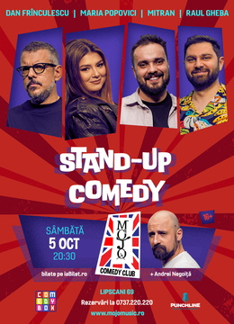 Stand-up Comedy cu Maria Popovici, Frîncu, Mitran și Raul Gheba