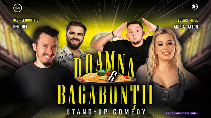 Ațintiș: Stand-Up Comedy cu Anisia, Serghei, Gabi și Moise - "Doamna și bagabonții"