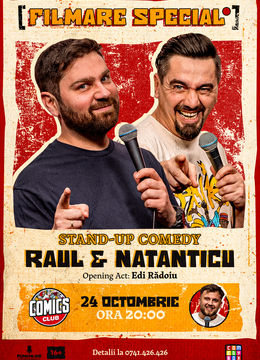 Cosmin Natanticu & Raul Gheba - Filmare Specials "O dăm pe din două!" la ComicsClub