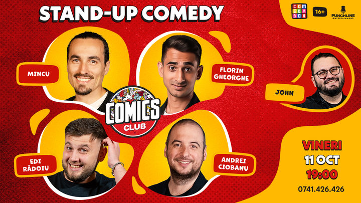 Stand-up cu Mincu, Florin Gheorghe, Ciobanu și Edi la ComicsClub!