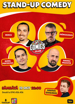 Stand-up cu Mincu, Frînculescu, Mirel Popinciuc și Negoiță la ComicsClub!