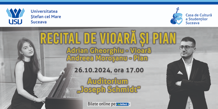 Suceava: Recital de vioară și pian