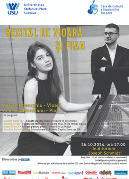 Suceava: Recital de vioară și pian